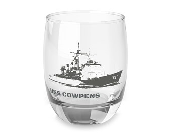 Whiskey Glass USS Cowpens Navy Cruiser