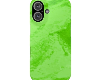 Lime Green Phone Cases, Abstract iPhone 7-16 Covers, Bright Green Slim Case, Unique Protective Shell, Custom Mobile Accessories