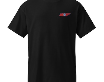 Tennessee Shaped Flag T-Shirt | Embroidered Moisture Wicking Tee for Men & Women | Perfect Gift for Tennessee Fans