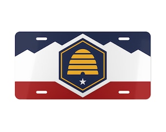 Utah Beehive Flag Vanity Plate