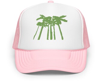 Palm Trees Embroidered Foam trucker hat
