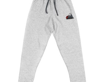 Steam Engine Locomotive Train Embroidered Unisex Joggers | Cozy & Stylish Train-Themed Activewear