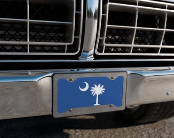 South Carolina Flag Palmetto and Crescent Vanity license plate