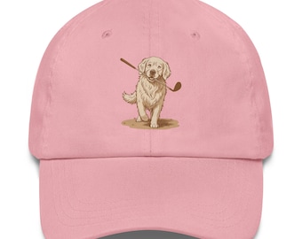 Golden Retriever Golfer Dad Hat – Funny Dog Golf Club Cap - Etsy
