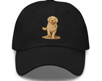 Golden Retriever Dad Hat: DTF Printed Cotton Twill Cap