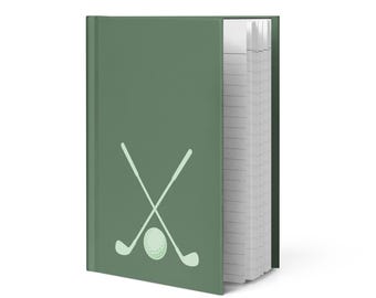 Green Golf Journal Hardcover Matte Finish Notebook for Golfers Gift, Writing Diary, Golf Lover Notebook