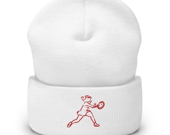 Cuffed Beanie Embroidered Women's Tennis