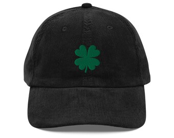 Four Leaf Shamrock Vintage corduroy cap