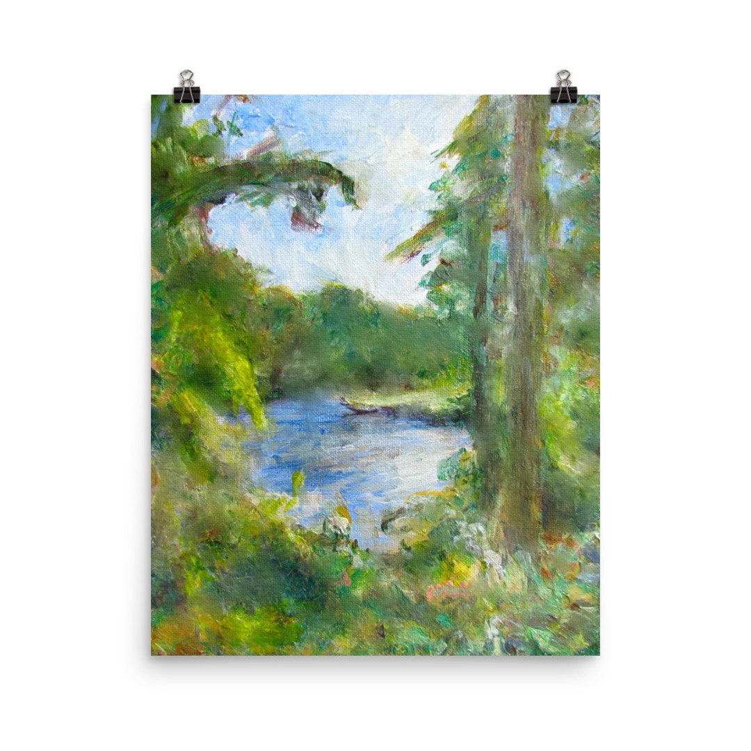 Poster Duncan Park Lake Spartanburg SC Original Art Painting Etsy