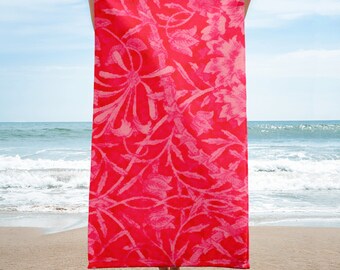 Red Honeysuckle Bath and Beach Towel