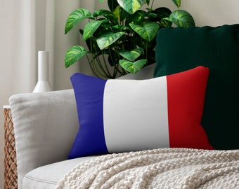 Tricolore French Flag Spun Polyester Lumbar Pillow