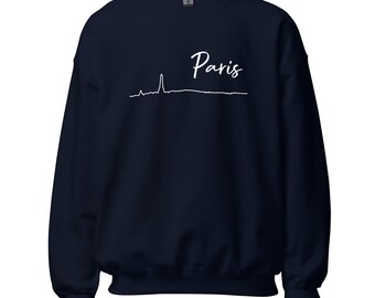 Paris Minimalist Skyline Sweatshirt | Unisex Cozy Fashion | Casual Streetwear | Unique Gift for Travel Lovers