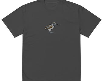 American Woodcock Embroidered Bird Oversized faded t-shirt