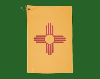 New Mexico Flag  Zia Banner Golf Towel With Clip