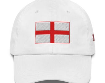 Flag of England 927 Hat Embroidered Front, Side, and Back, St George Cross Cap