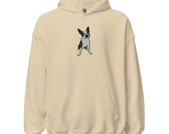 Boston Terrier Embroidered Unisex Hoodie