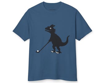 Dinosaur Golfer Unisex Garment-Dyed Heavyweight Cotton Tee
