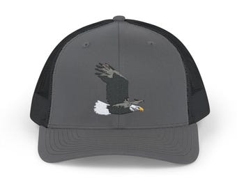 Bald Eagle Embroidered Bird Snapback Trucker Cap - Patriotic Hat for Men and Women, American Bald Eagle Baseball Cap, Wildlife Lover
