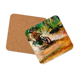 Motorcycle Fun Coaster - Cork Backed Drink Coaster for Bikers, Custom Gift for Motorcycle Enthusiasts