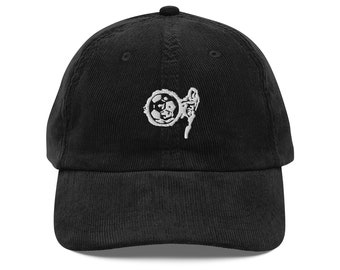 Soccer Player Embroidered Vintage corduroy cap