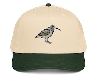 American Woodcock Embroidered Bird 5 panel cap
