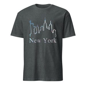 New York City Skyline Short-Sleeve Unisex T-Shirt | Abstract Line Art Graphic Tee, Cityscape Fashion Top, NYC Gift Idea