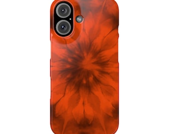 Burnt Orange Tie Dye style Slim Phone Cases for iPhone 7-16, Trendy Phone Cover, Stylish Phone Protector, Unique Phone Case Gift