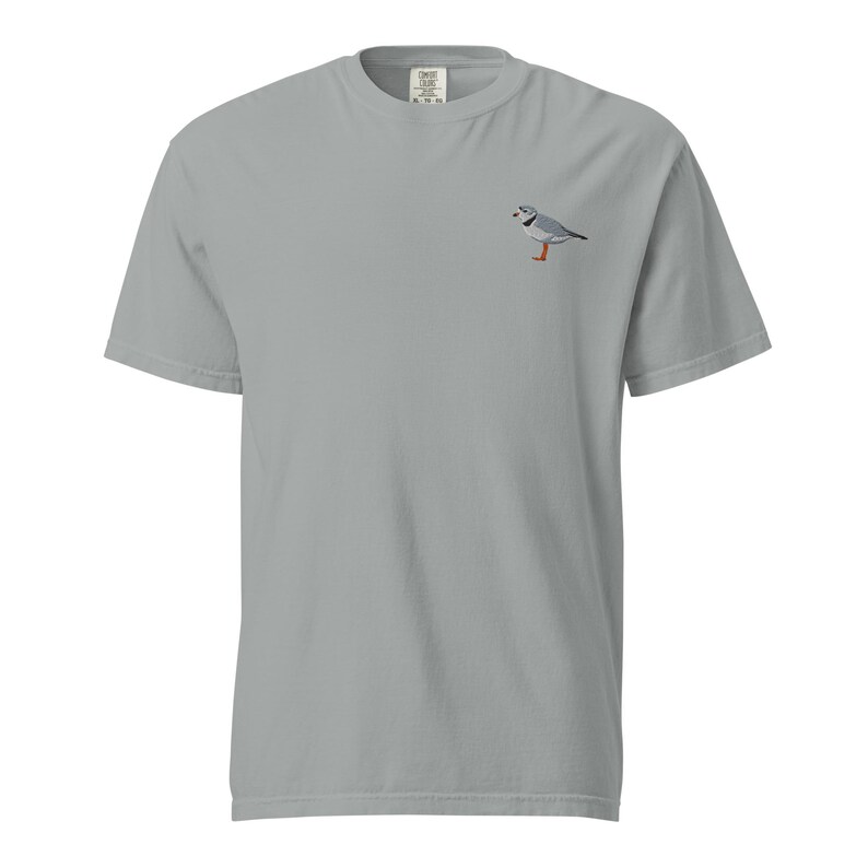 Piping Plover Embroidered Bird Unisex garment-dyed heavyweight t-shirt