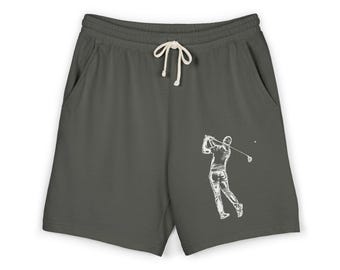 Vintage Golfer Retro Golf Graphic Garment Dyed Sweat Shorts