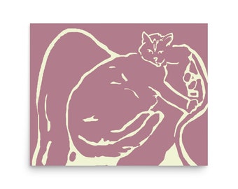 Poster Bradley Cat Line Art Drawing