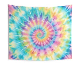 Light Pastel Tie Dye Indoor Wall Tapestries - Bohemian Decor, Large Wall Art, Home & Living, Colorful Wall Hanging