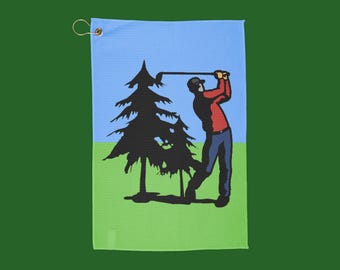 Swinging Golfer Golf Towel