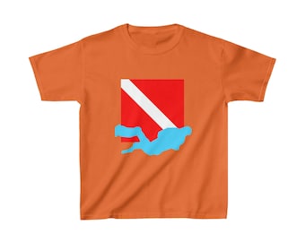 Kids Graphic Tee Diver and Flag DonWillisJrArt