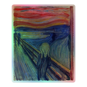 Edvard Munch The Scream Holographic Vinyl Sticker: Art Lover Gift