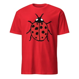 Unisex T-shirt met korte mouwen lieveheersbeestje | Leuk en comfortabel T-shirt | Insectenliefhebberkleding, zomerplezier, cadeau