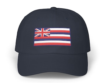 Hawaiian Flag Embroidered Dad Cap