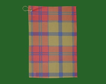 Red Tartan Style Golf Towel Plaid