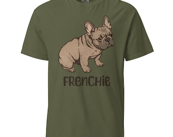 Vintage Style French Bulldog Unisex garment-dyed heavyweight t-shirt