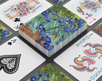 Van Gogh Irises Art Reproduction Playing Cards, Poker Deck for Game Night, Unique Gift for Art Lovers, Collectible Card Set, Van Gogh