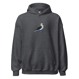 Sudadera unisex con capucha y pájaro bordado piquero de patas azules