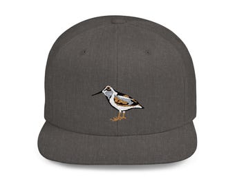 American Woodcock Embroidered Bird Flat Bill Snapback Hat, Wildlife Lover Gift, Birdwatching Cap, Outdoor Nature Hat, Bird Embroidery