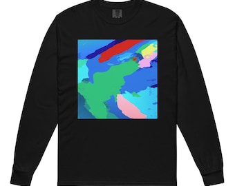 Abstract Reflected Variations Shirt | Garment-Dyed Heavyweight Long-Sleeve Tee for Casual Style & Comfort
