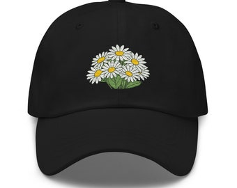 Daisy Bouquet Embroidered Dad Hat - Floral Cap, Gift for Her, Cute and Stylish