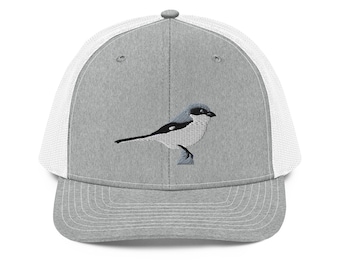 Loggerhead Shrike Embroidered Bird Snapback Trucker Cap