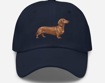 Dachshund Dad Hat DTF Printed Wiener Dog Cap