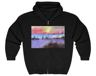 Zip Hoodie "Summer Stroll" Unisex Heavy Blend Full Zip Hooded Sweatshirt