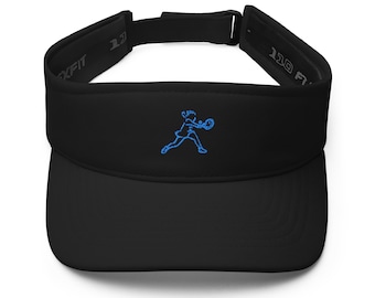 Visor Embroidered Woman Tennis Player Line Art Design Unisex Adjustable