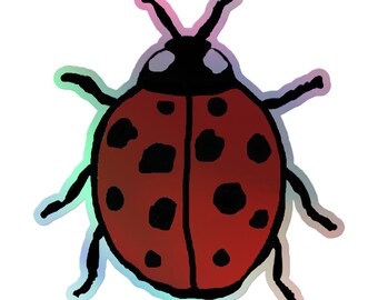 Ladybug Holographic Stickers | Cute and Colorful Decals for Planners, Laptops & Scrapbooking | Perfect Gift for Kids and Adults
