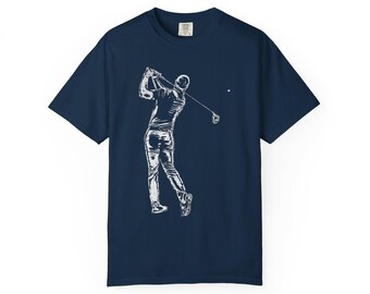 Vintage Golfer Swing T-Shirt | Retro Golf Graphic Tee, Minimalist Golf Player Shirt