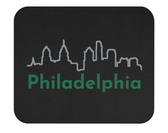 Philadelphia Skyline Mouse Pad, Home Office Desk Decor, 9 x 8 inches Rectangle Mousepad, Gift for Coworker